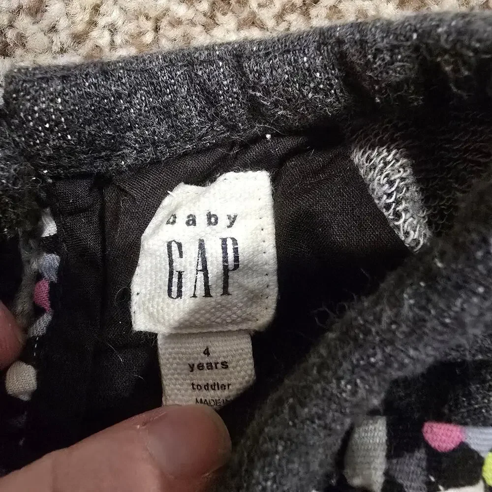 Toddler Girl's Baby Gap Gray Pattern Cotton Long Sleeve Top | Size 4T
